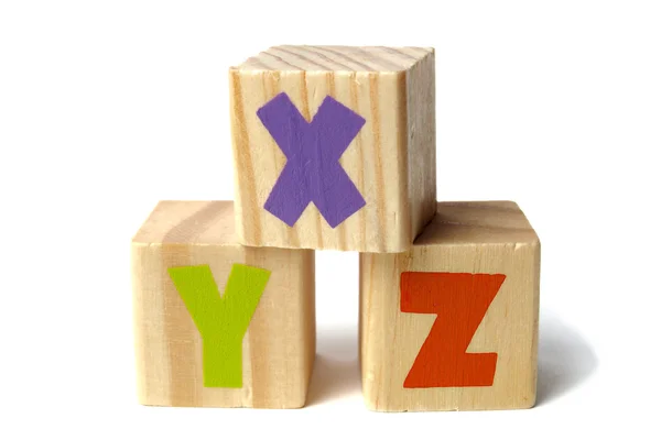 Wooden blocks with XYZ letters — Stock Photo, Image