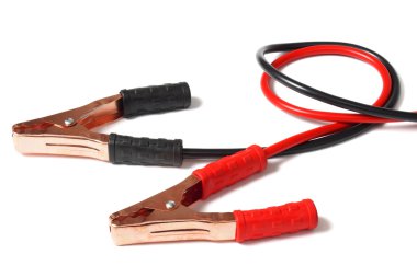 Jumper cables on white clipart