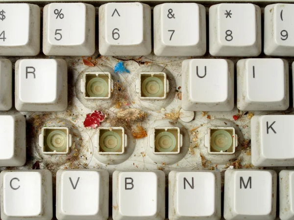 Dirty computer keyboard — Stock Photo, Image