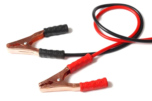 Jumper cables on white — Stock Photo, Image