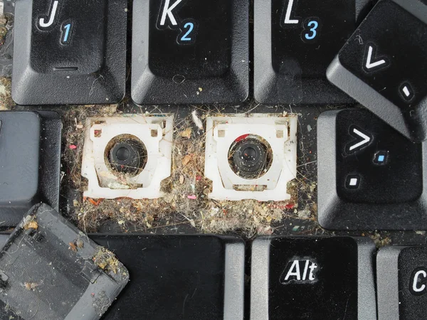 Dirty laptop keyboard — Stock Photo, Image