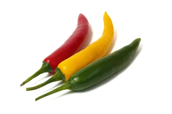 Czerwony pieprz zielony i żółty — Zdjęcie stockowe