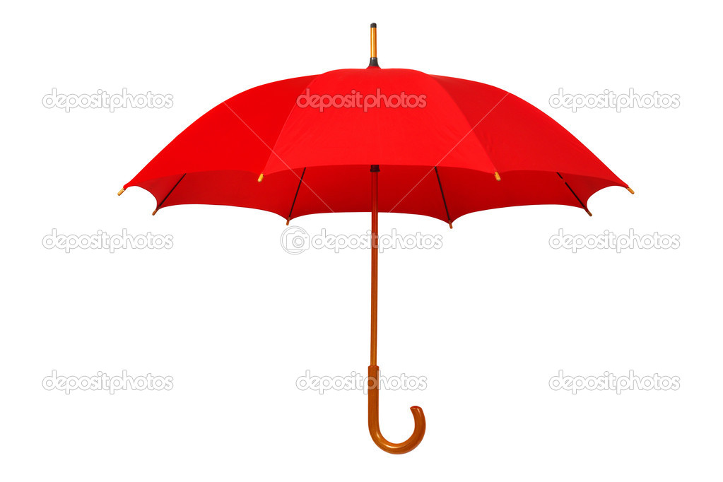 Open red umbrella