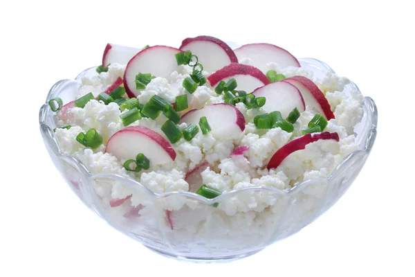 Cottage cheese with radish — Stock Photo, Image