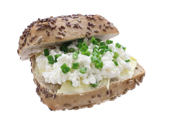 Sandwich con requesón y cebollino —  Fotos de Stock