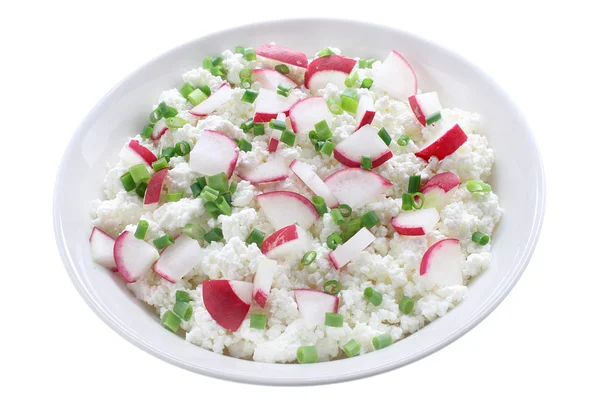 Queso de cabaña con rábano — Foto de Stock