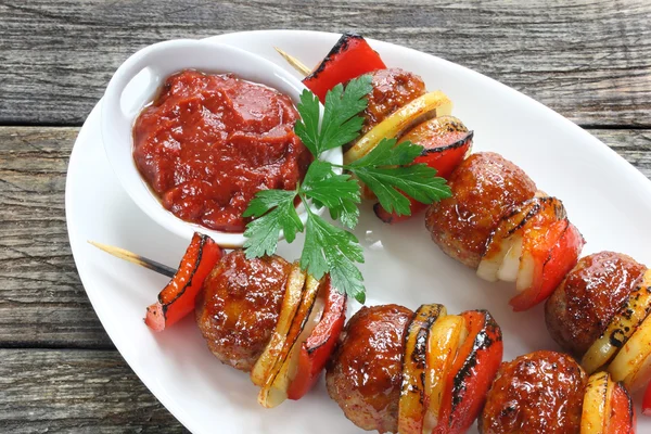 Skewers made of minced meat — Stock Photo, Image