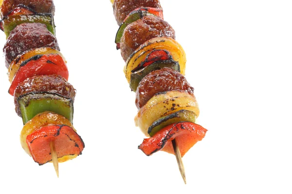 Brochettes en viande hachée, paprika et oignons — Photo