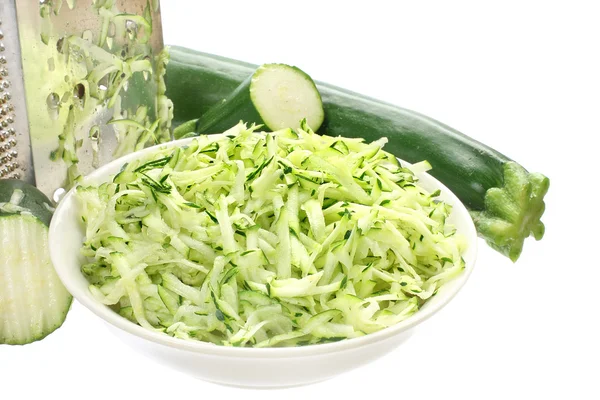 Schüssel geriebene Zucchini — Stockfoto