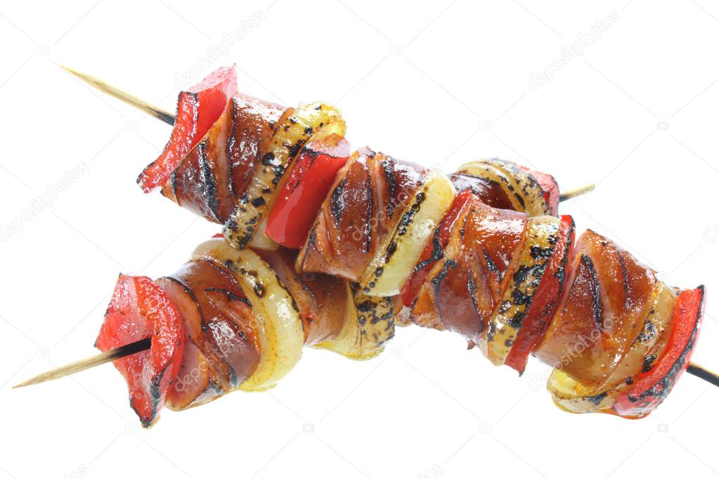 Skewers made with sausage