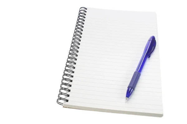 Notebook and pen on white background — Stock Photo, Image