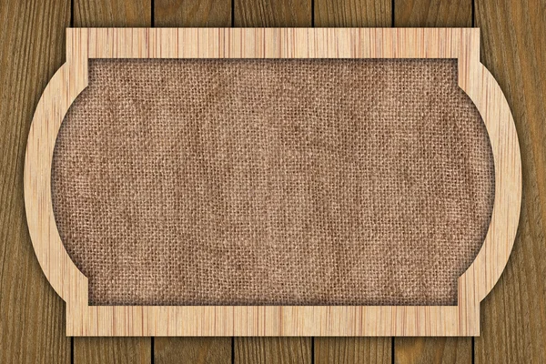 Background made of wooden planks and old canvas — Stock Photo, Image