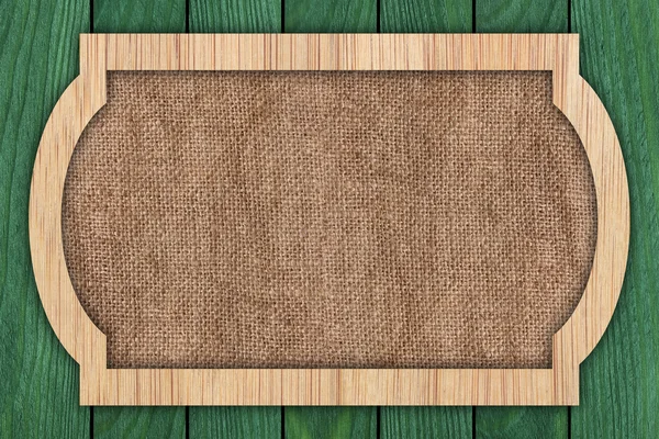 Background made of wooden planks and old canvas — Stock Photo, Image