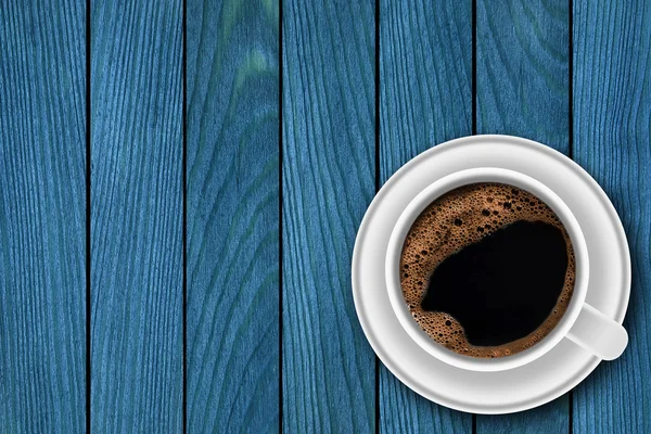 Cup of coffee on wooden background — Stock Photo, Image