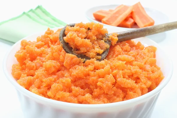 Braised carrots in ceramic bowl — Stock Photo, Image