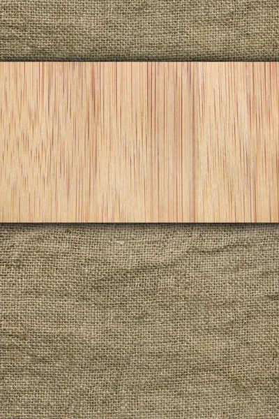 Background made of wooden planks and old canvas — Stock Photo, Image