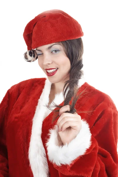 Knipogend santa — Stockfoto