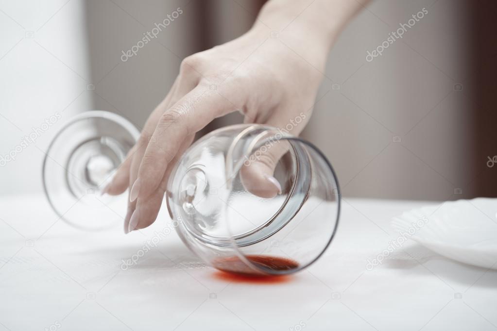 Fallen wineglass