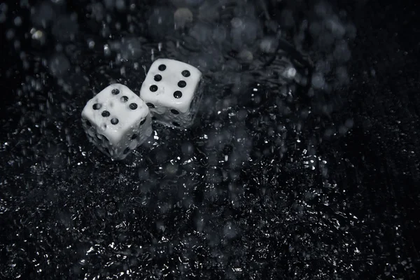 Les dés de jeu sous la pluie — Photo