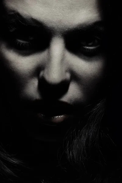 Темний Портрет Жінки Відьми Вночі Стокова Картинка