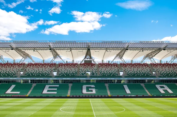 Varšava, Polsko - 25. května 2012: legia warszawa prázdný fotbalový stadion — Stock fotografie