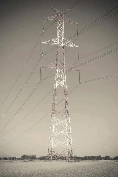 Pilón y línea de transmisión de energía —  Fotos de Stock