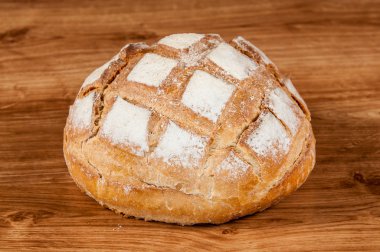 taze ekmek kahverengi ahşap tablo