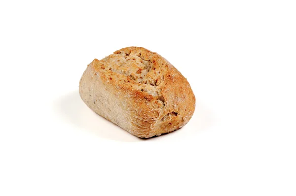Egy tekercs kenyér, fehér háttér — Stock Fotó