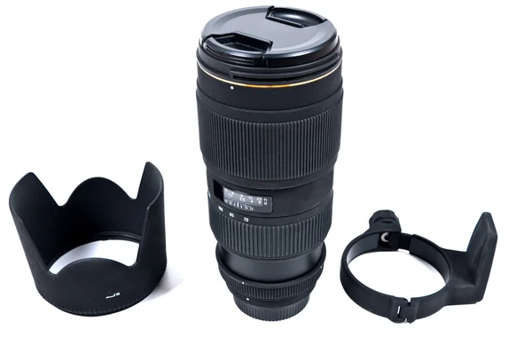 Professional photo lens on white background — Stock Photo, Image