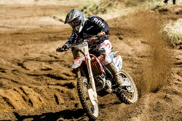 Yarış Motocross binici — Stok fotoğraf