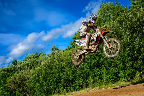 Motocross rider on the race — Stock Photo, Image