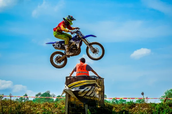 Motocross rider on the race — Stock Photo, Image