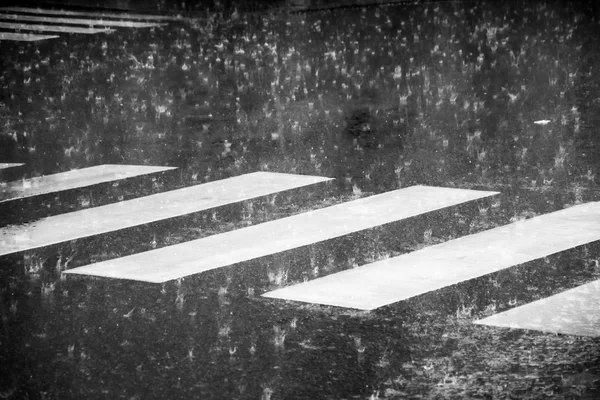 Pedestrian crossing during the big rainstorm — Stock Photo, Image
