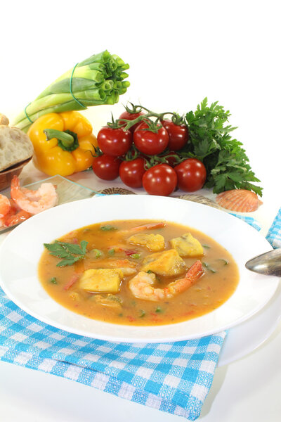 fresh healthy bouillabaisse