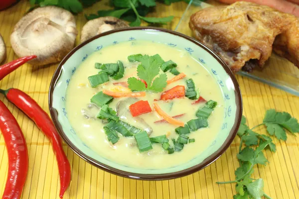 Sopa de curry con pollo —  Fotos de Stock