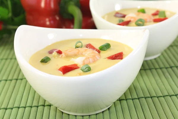 Curry Soup with shrimp — Stock Photo, Image