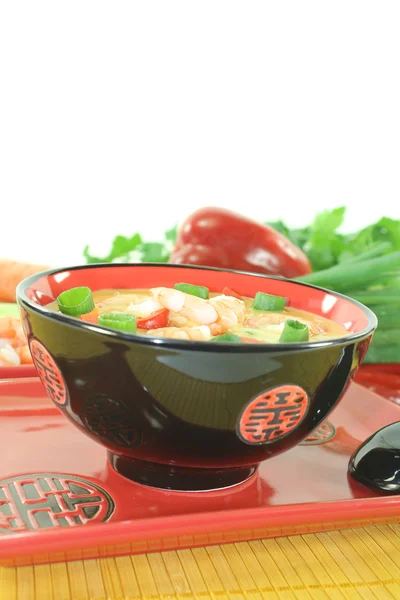 Curry soep met garnalen — Stockfoto