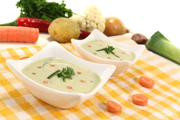 Frisch gekochte Gemüsecremesuppe — Stockfoto