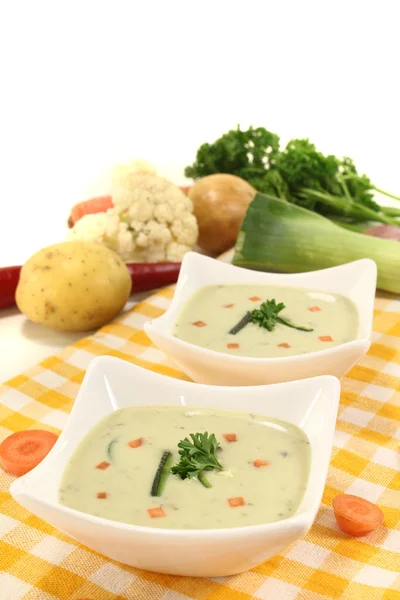 Vegetable creme soup with parsley — Stock Photo, Image