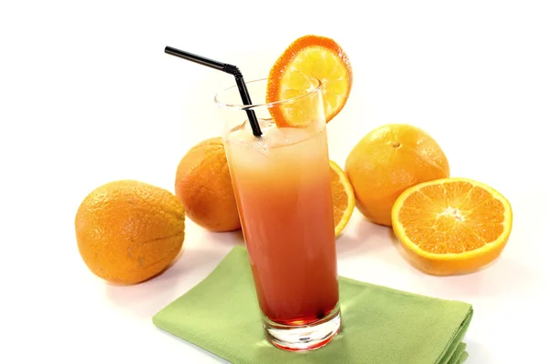 Campari orange med sugrör — Stockfoto