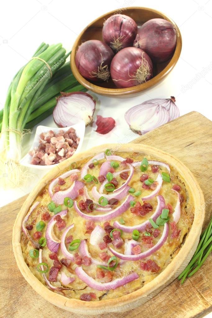 Onion tart with leeks