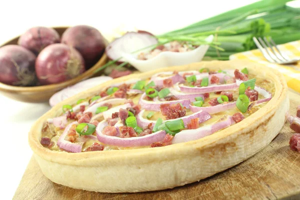 Onion tart with leeks — Stock Photo, Image