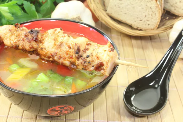 Consomme gorąco Azji kurczaka — Zdjęcie stockowe