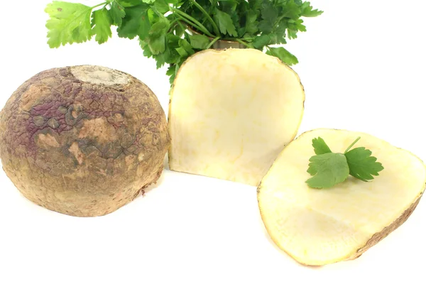 Two Turnip with parsley — Stock Photo, Image