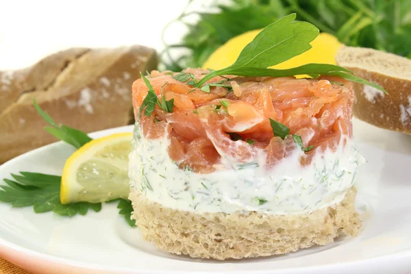 Salmon tartare — Stock Photo, Image