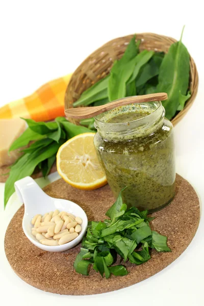 Wild garlic pesto — Stock Photo, Image