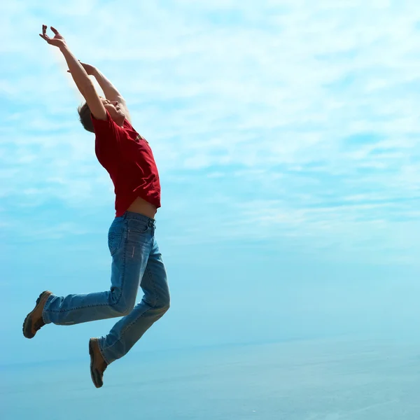 Hoppande man — Stockfoto