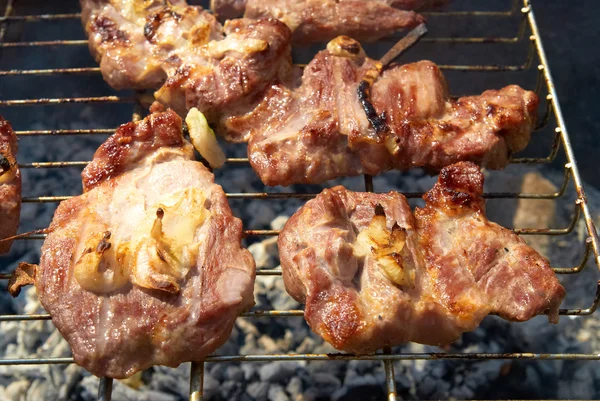 Gebratenes Fleisch auf dem Grill — Stockfoto