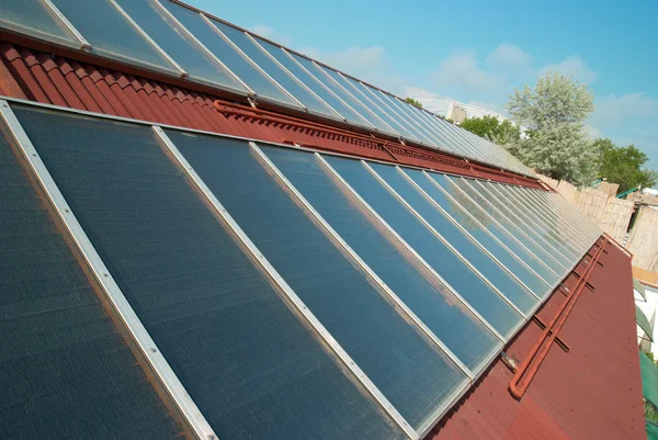 Solar system on the roof — Stock Photo, Image