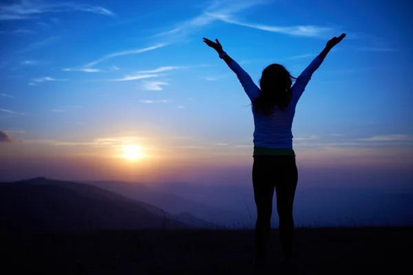 Silhouette of young woman — Stock Photo, Image